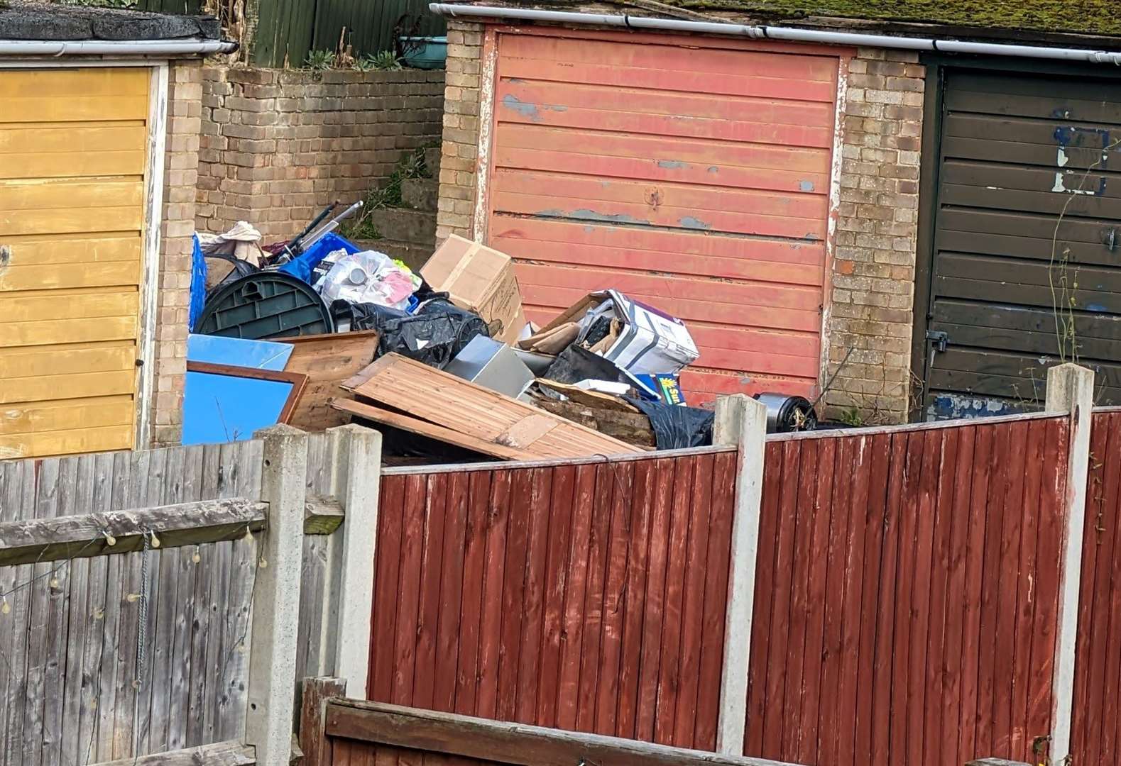 Waste, including fence panels, was dumped in Windermere Close. Picture: Dartford Council