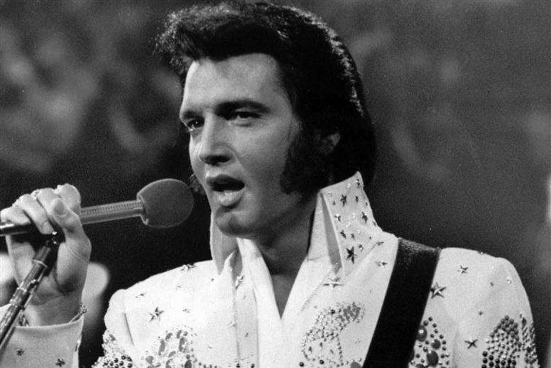 Elvis in action on stage. Picture: AP