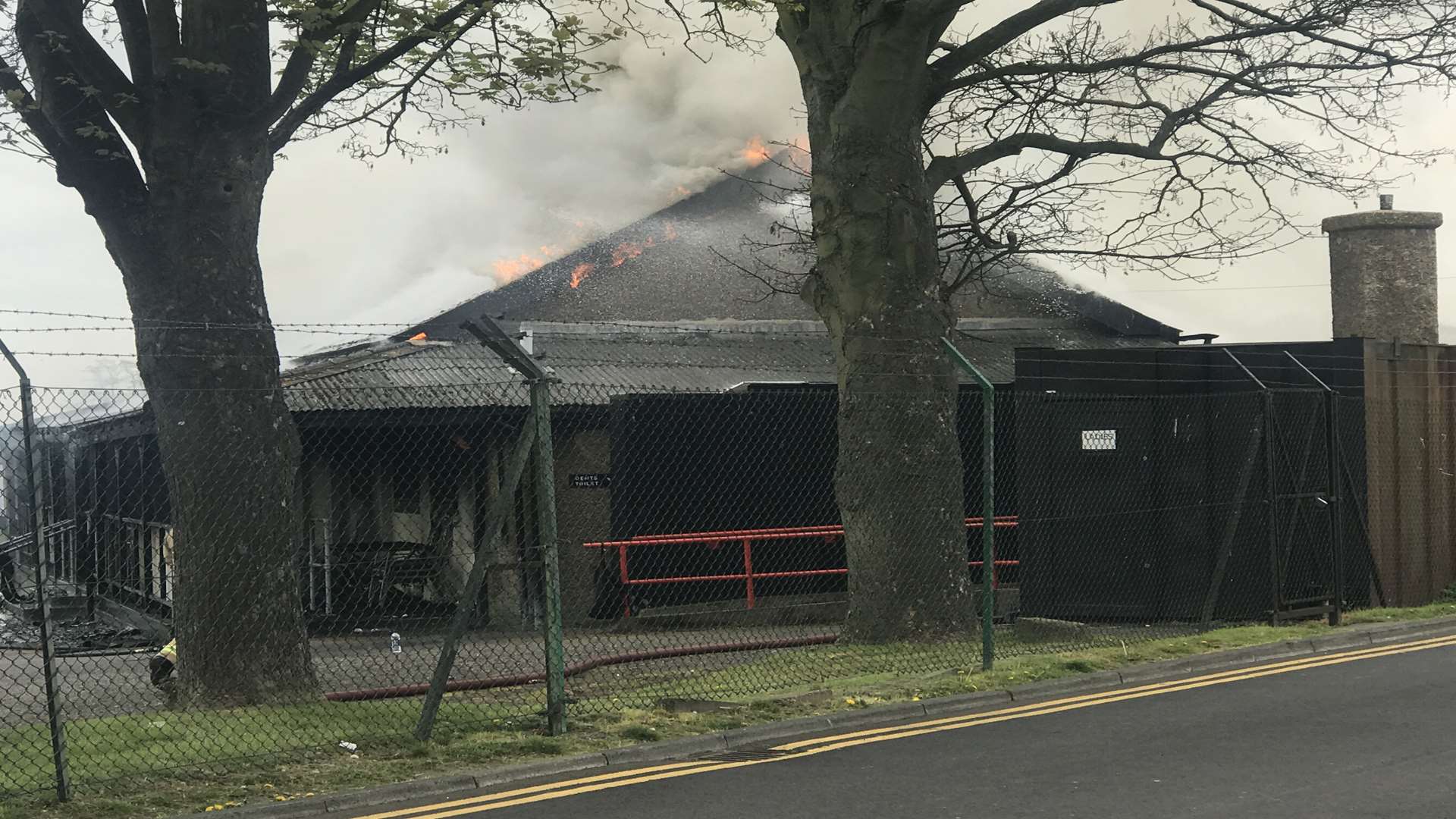 Firefighters were called to the pavilion just after noon.
