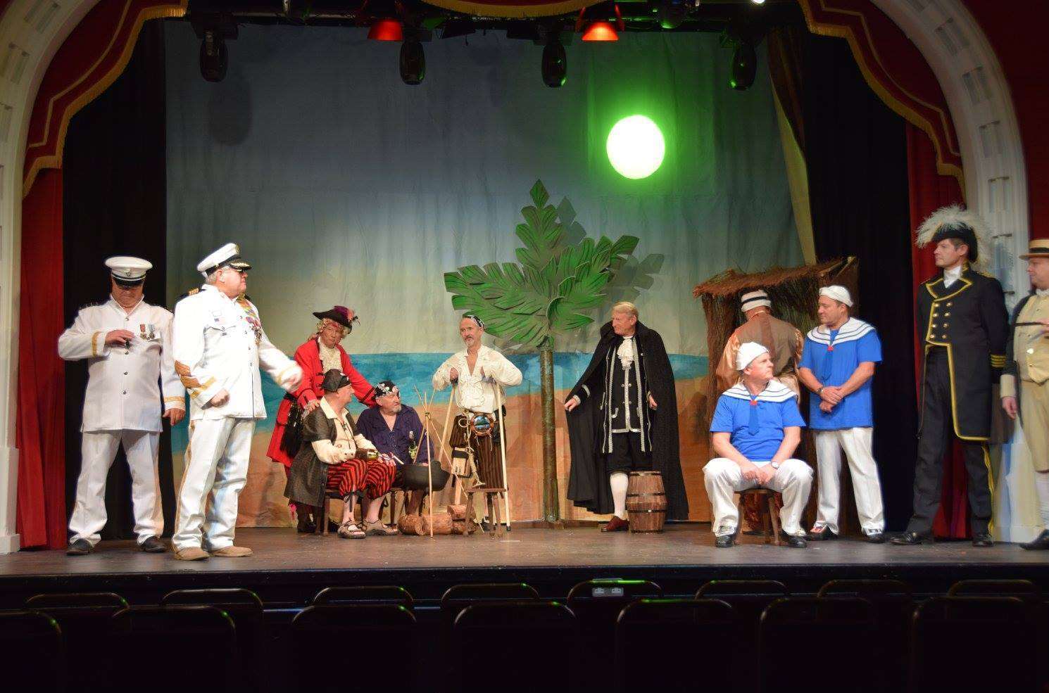 The cast in full swing in Pirates of the Curried Beans at the Astor Theatre, Deal