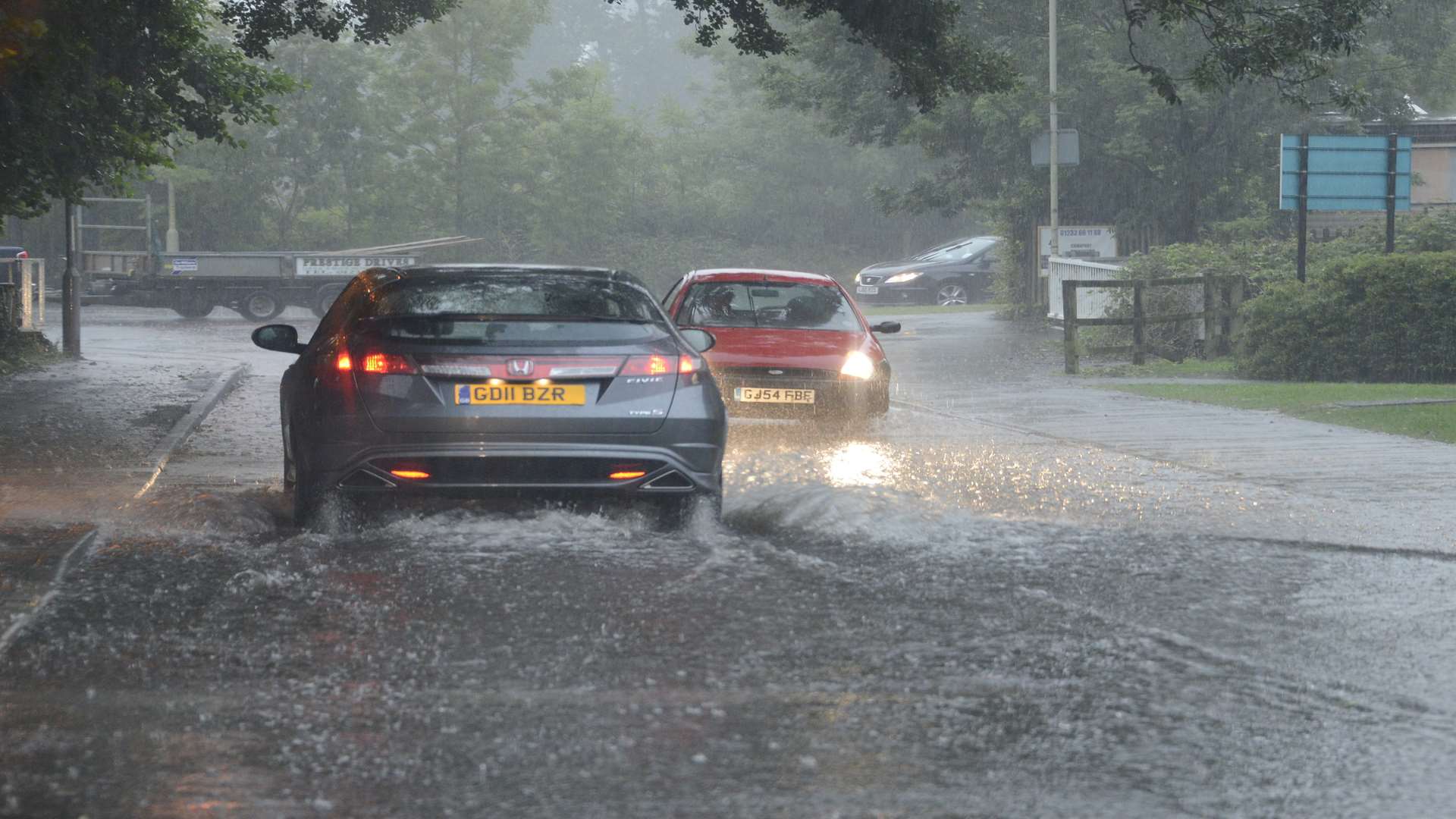 Surface flooding in Kent. Stock image.