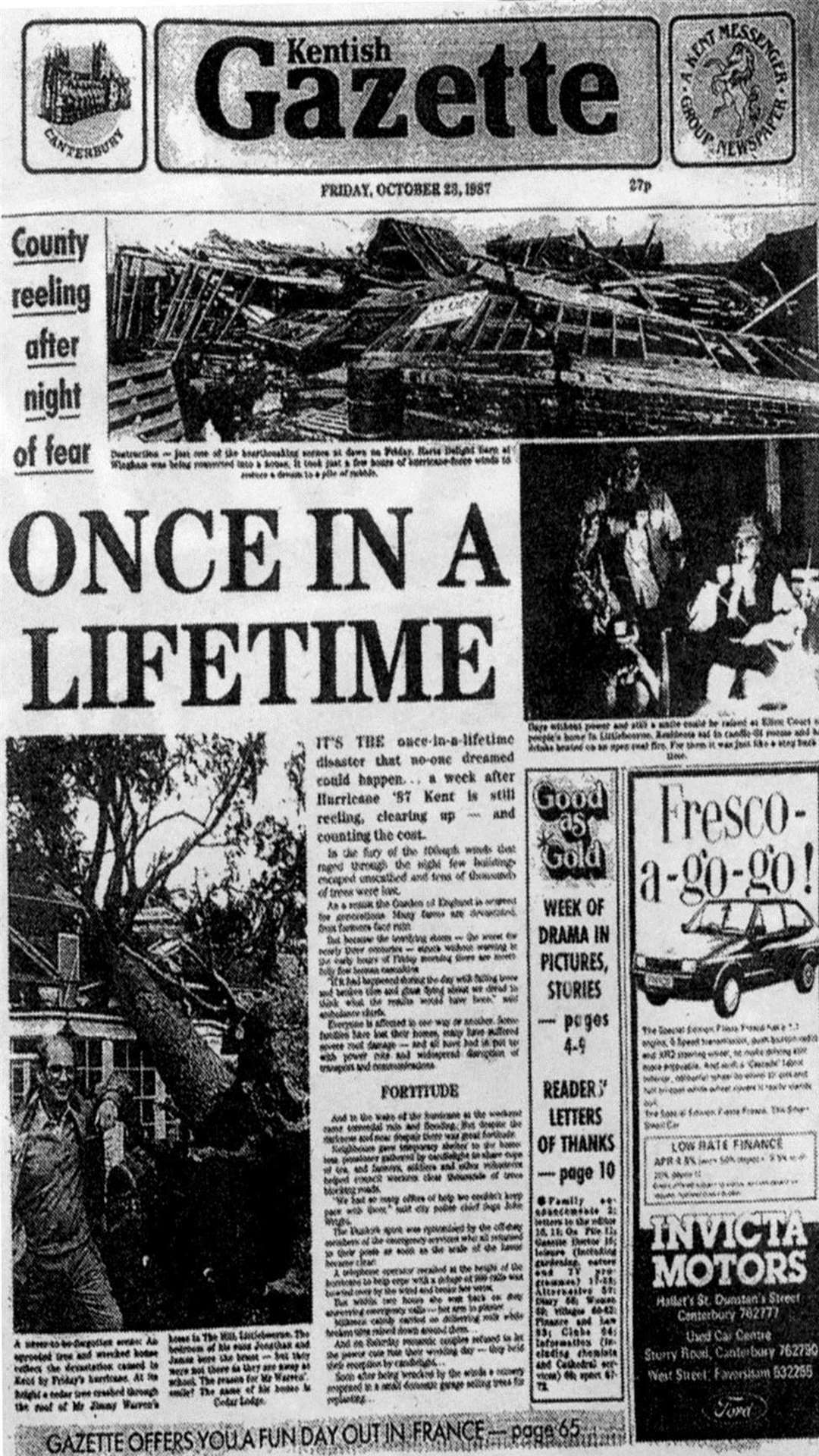How the Gazette reported the aftermath of the Great Storm