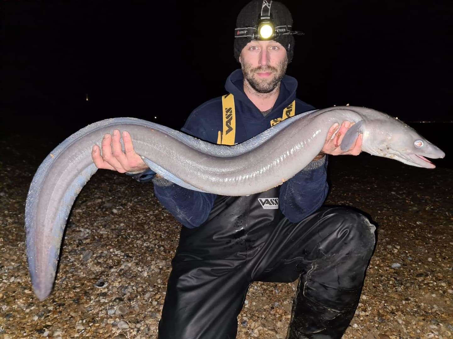 Jay Blackmar with a conger eel. (43340144)
