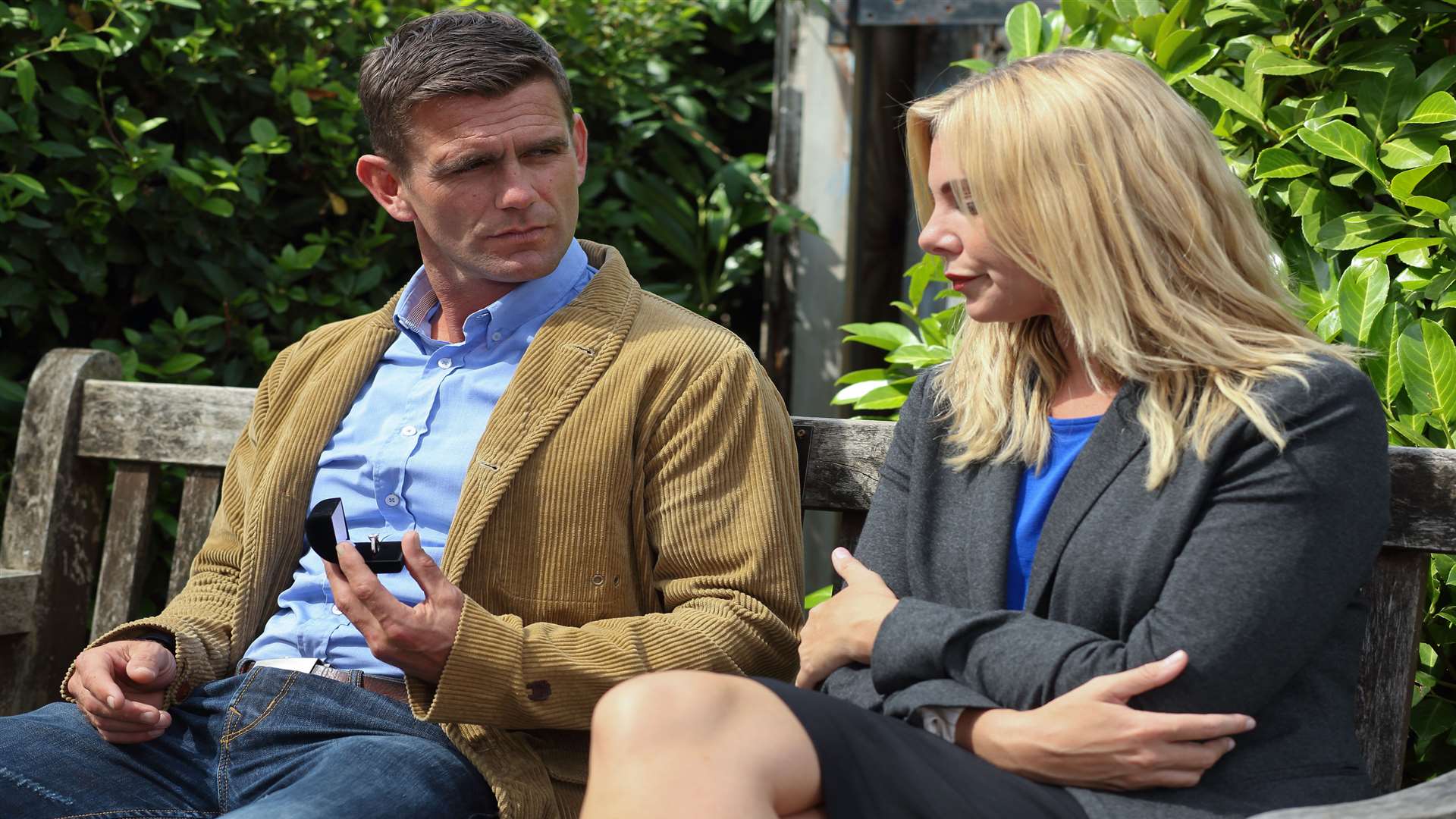 Scott on the set of EastEnders with actress Samantha Womack