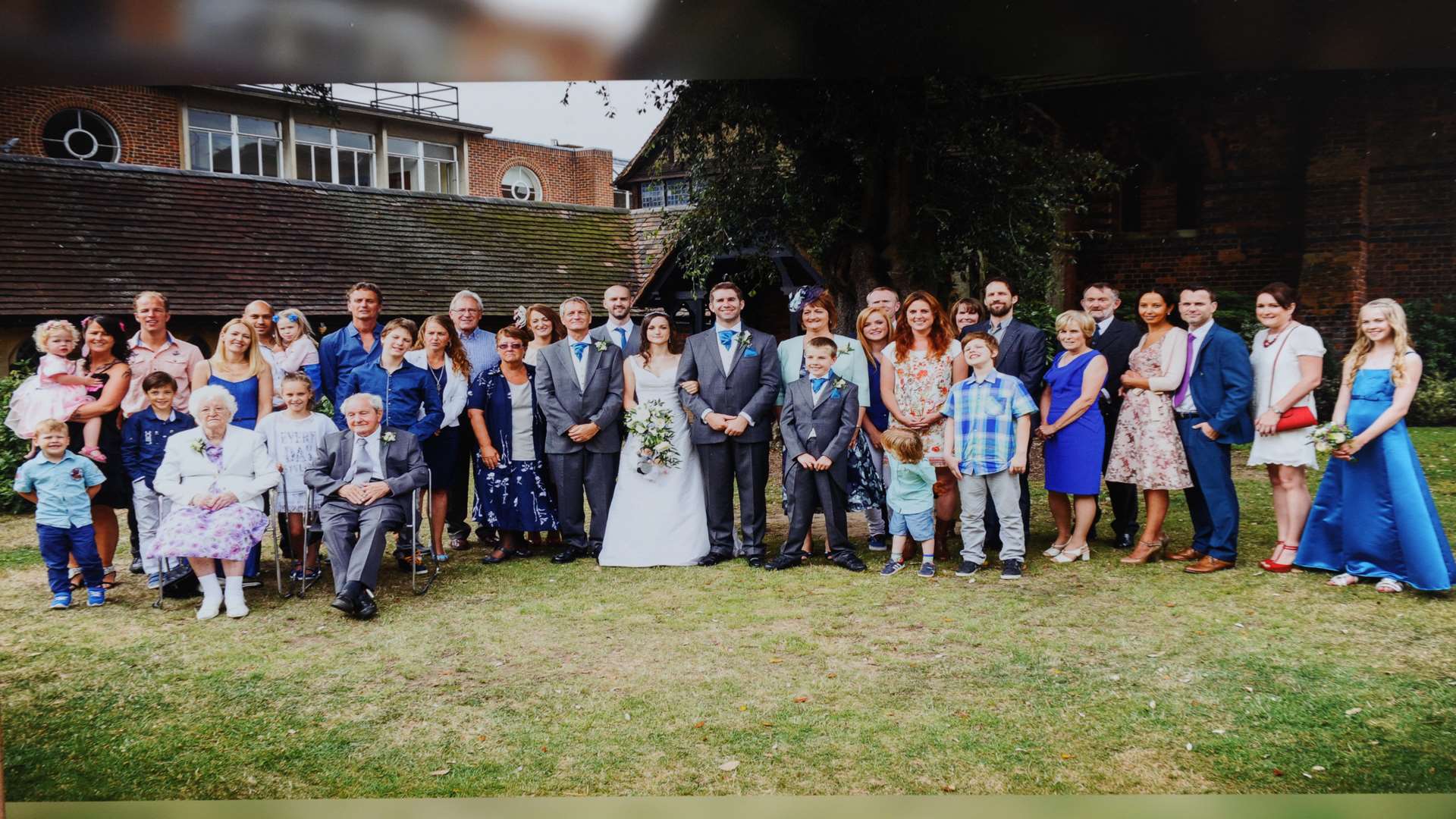 The Bewley family at Les and Iris's granddaughter's wedding in August 2014