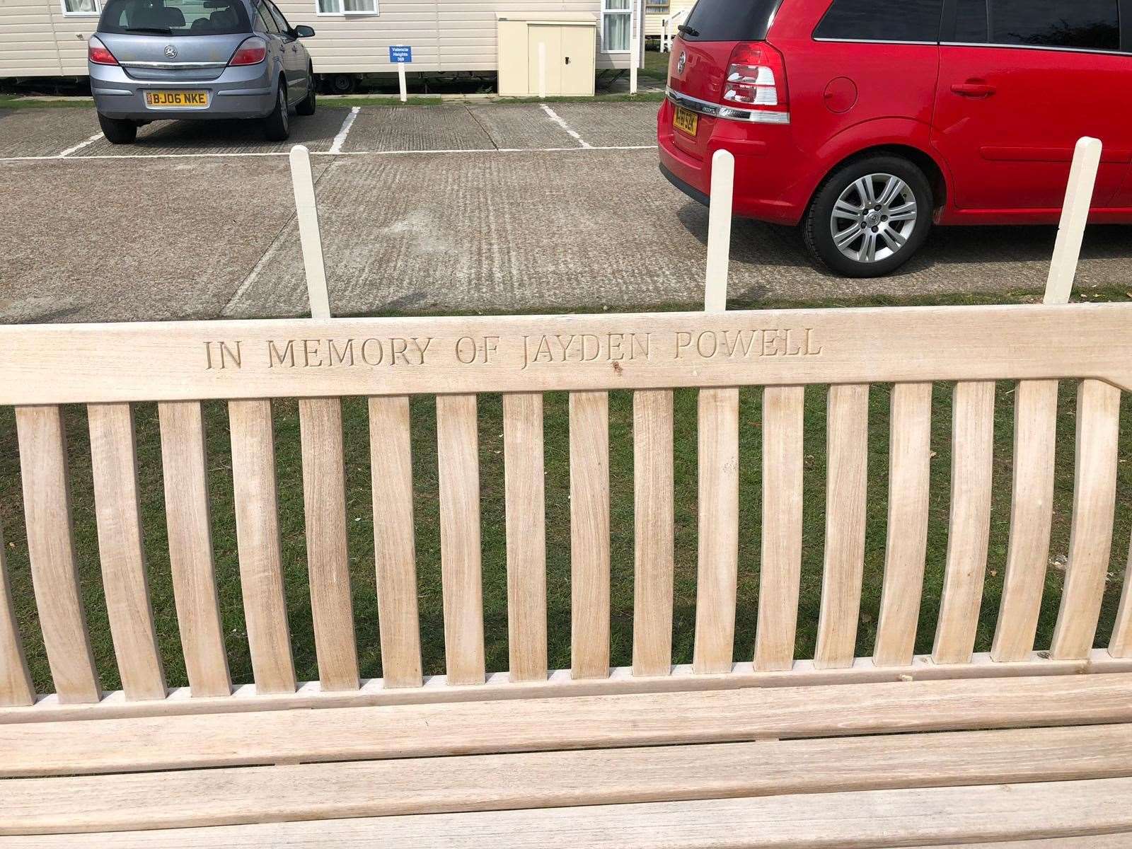 A bench has been installed in Jayden Powell's memory at the Romney Sands holiday park (15012182)