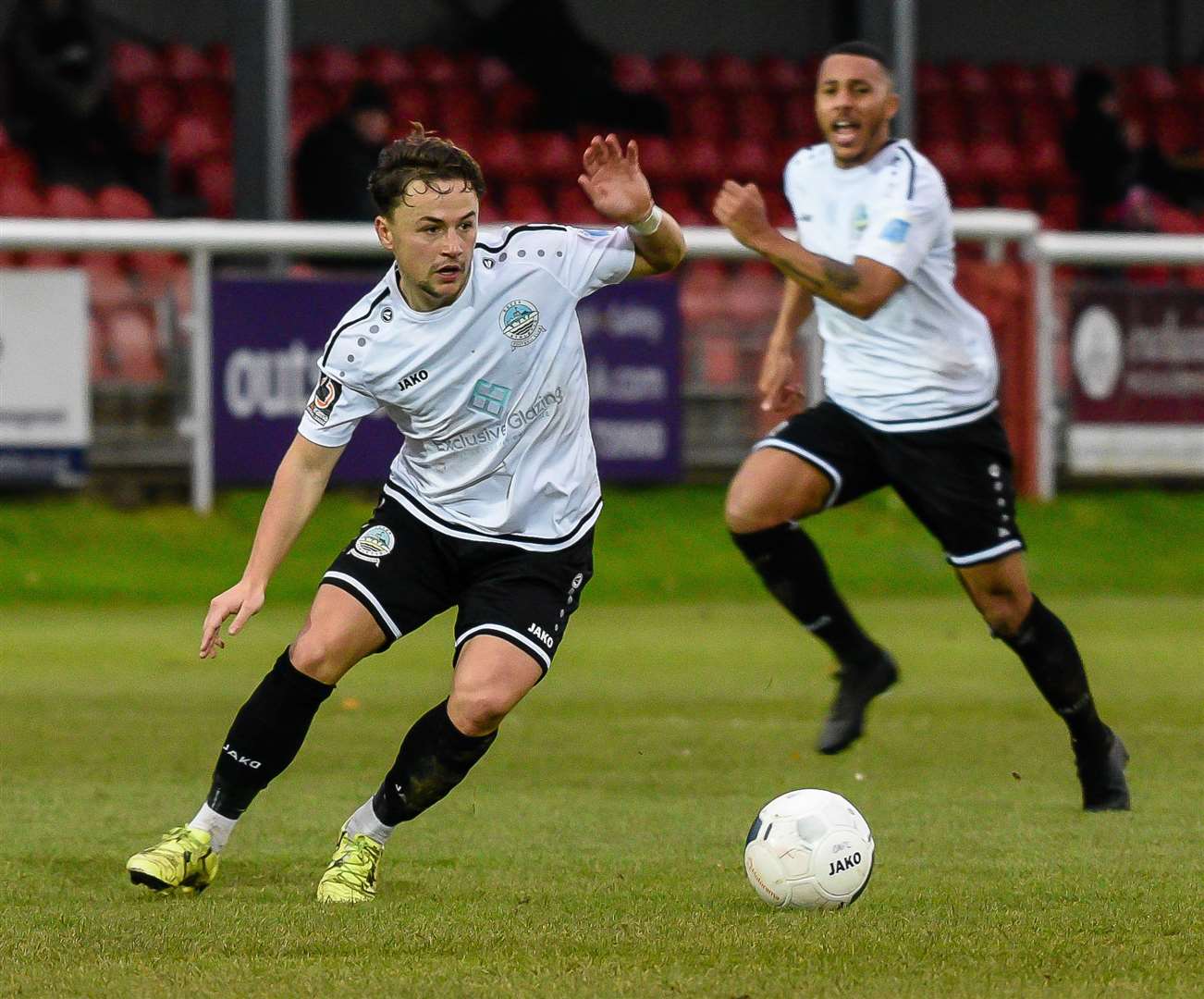 Dover midfielder Jack Munns changes course against Solihull Picture: Alan Langley