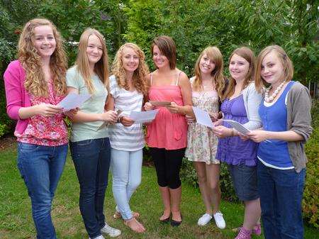 Students at Invicta Grammar School celebrate their GCSEs