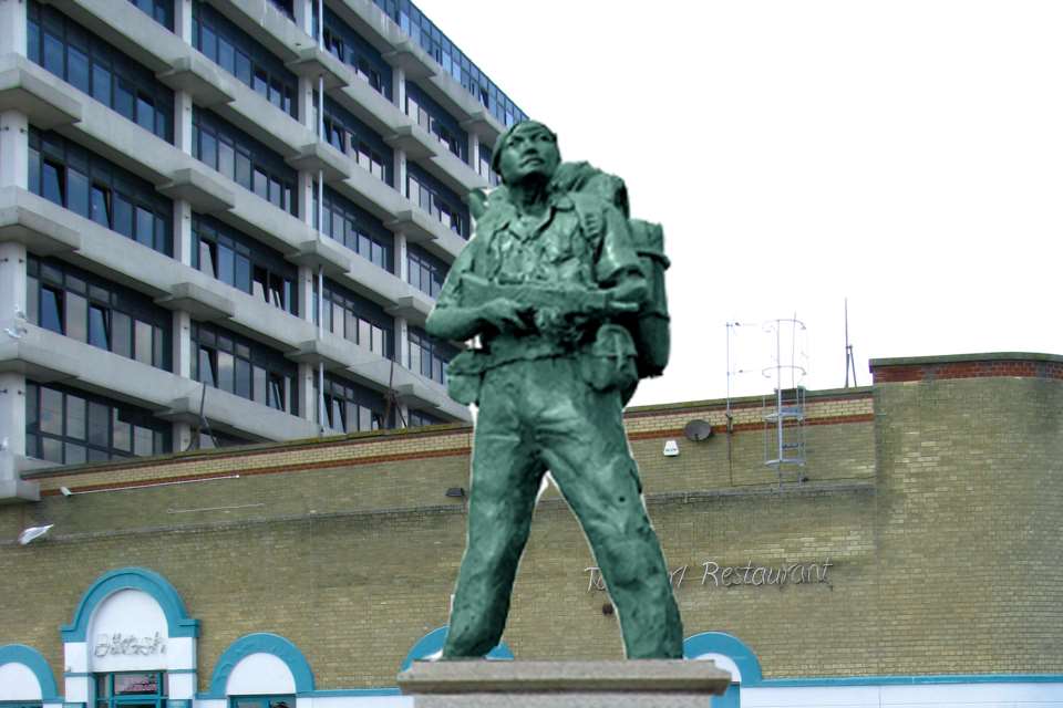 The setting for the Gurkha Memorial Statue in Folkestone.