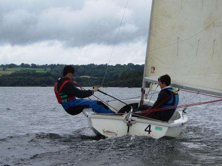 Chris Price tries to learn to sail at Bewl Water. Picture: Sam Rowe