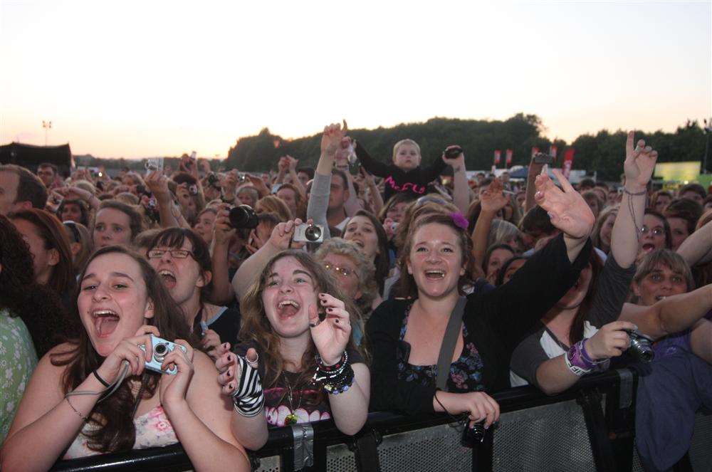 Fans go crazy for McFly at their concert at Music on the Hill in West Malling.