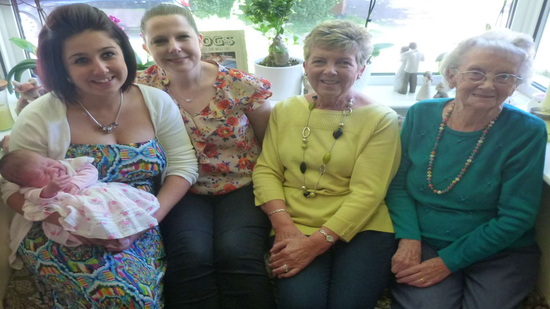 Five generations - Ellie, Jade, Helen, Barbara and Doris