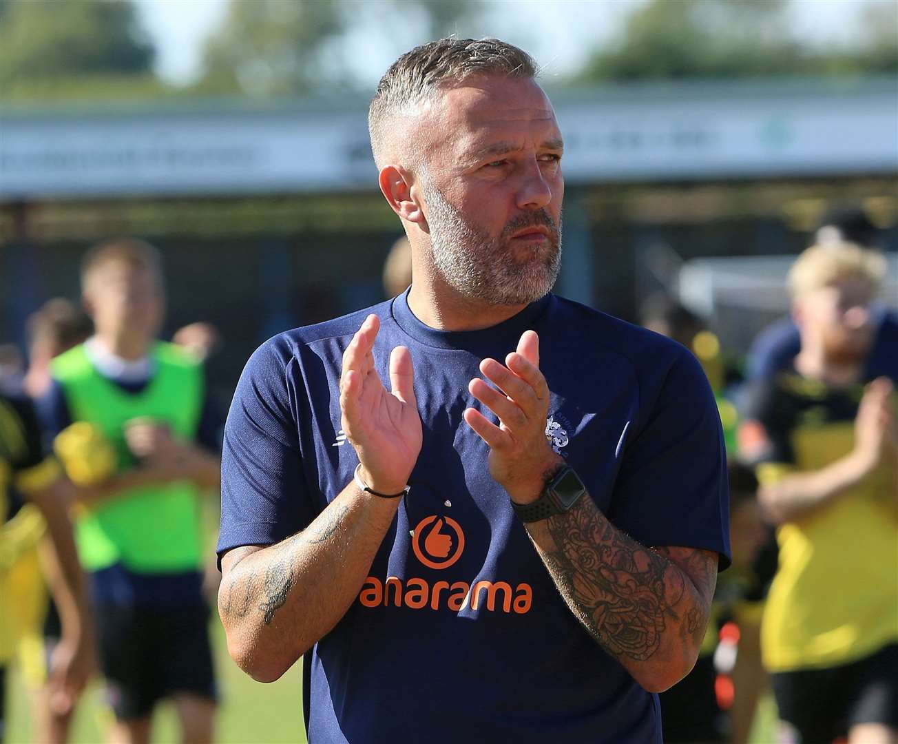Tonbridge boss Jay Saunders – was disappointed his team weren’t more clinical in Tuesday’s 2-1 derby win at Dover. Picture: David Couldridge