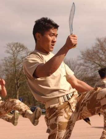A gurkha in action: now a campaign has been launched for a memorial
