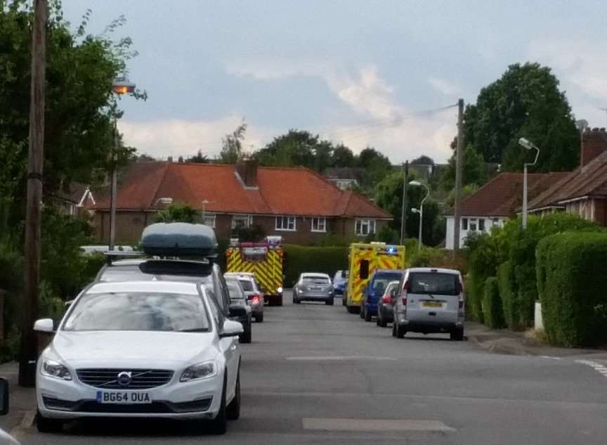 Emergency services attending the incident in Estridge Way earlier this month