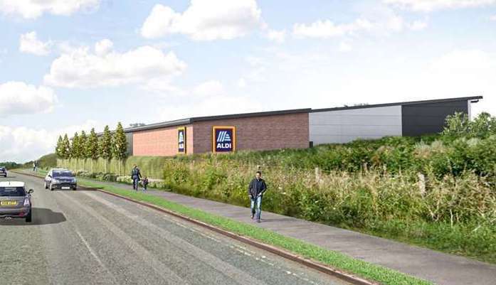 A second Aldi supermarket for Ashfod is hoping to start building work at Waterbrook Park. Picture: Aldi