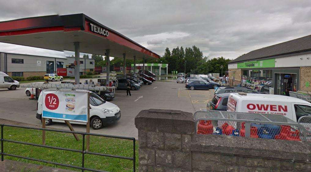 A car was on fire at a petrol station in East Peckham today (4178893)