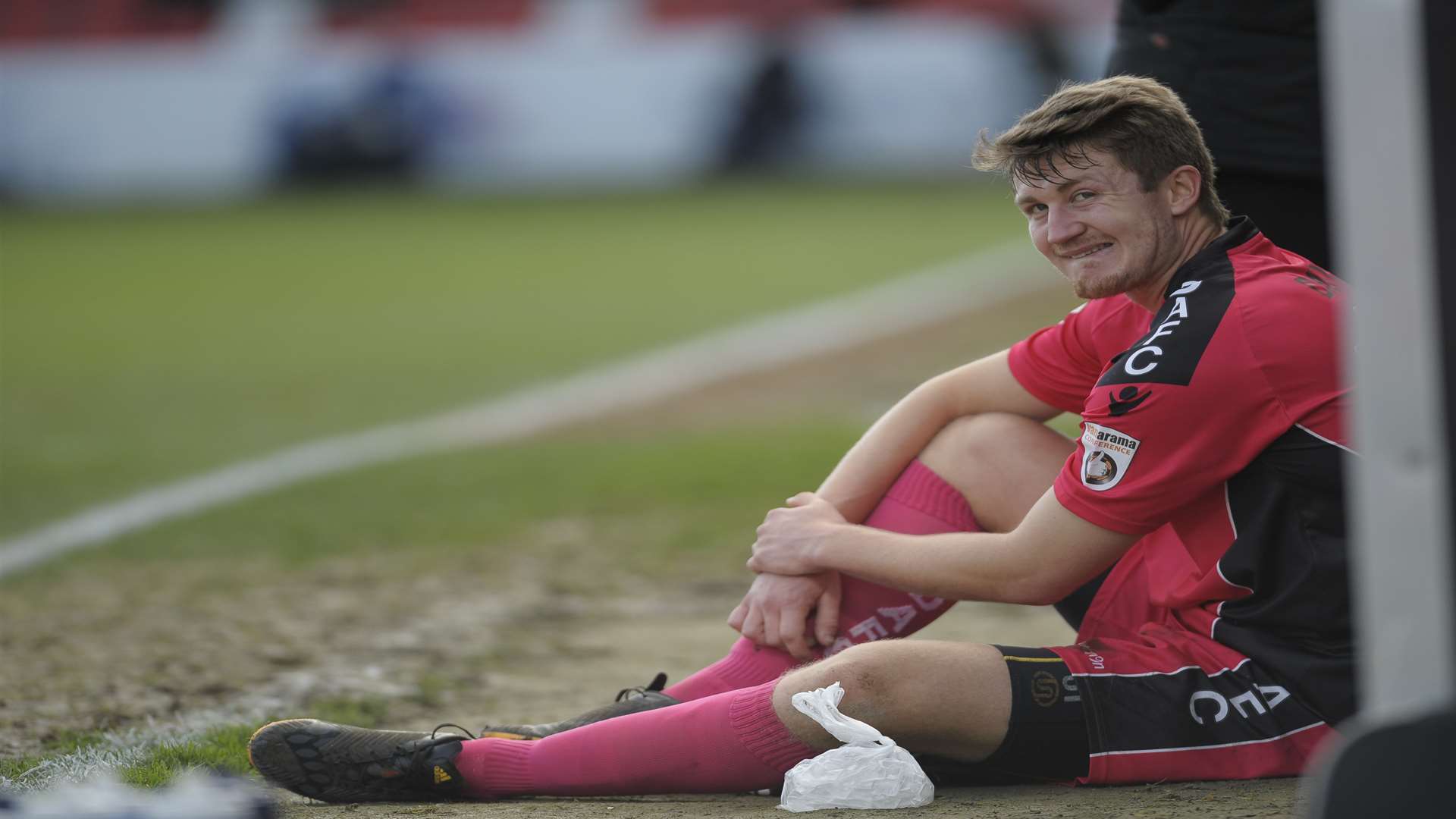 Injured Callum Davies watches from the sidelines at Cheltenham Picture: Ady Kerry