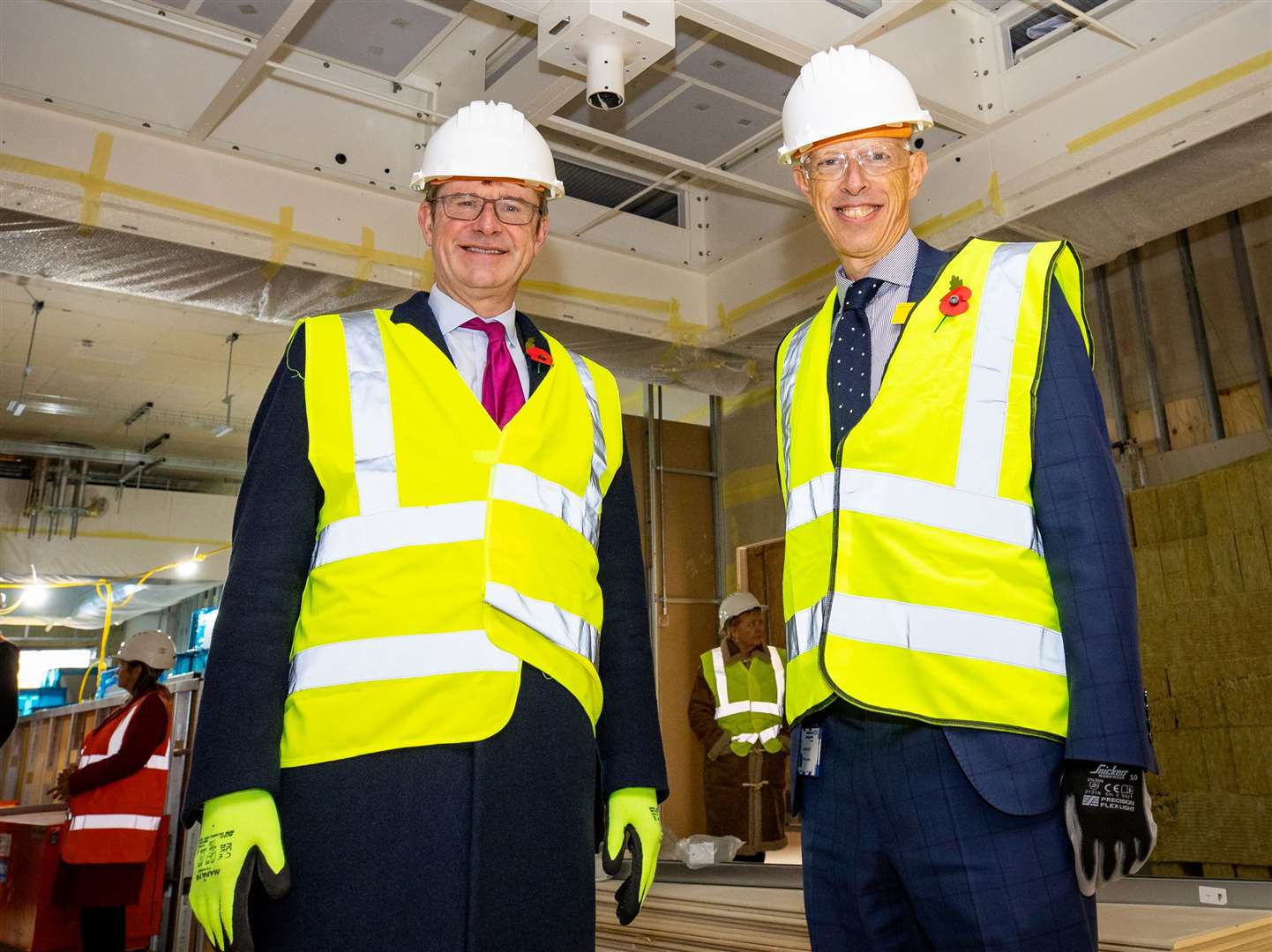 MP Greg Clark and Miles Scott pictured in the new operating theatre