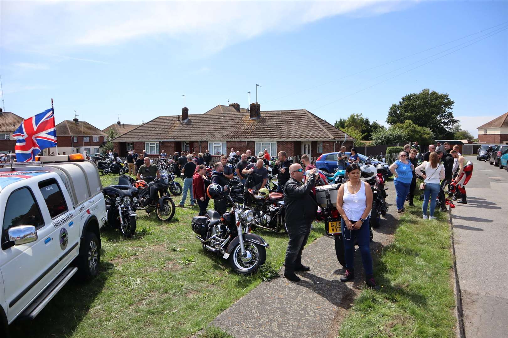 The streets thronged with bikers. Picture: John Nurden