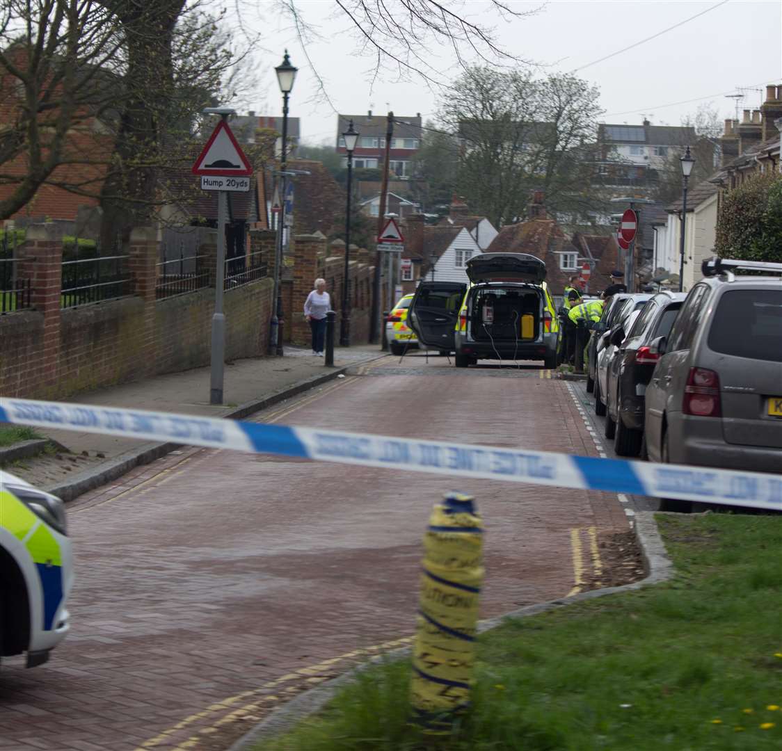 Napleton Road was cordoned off following the incident. Pic: Trevor Martin (1496389)