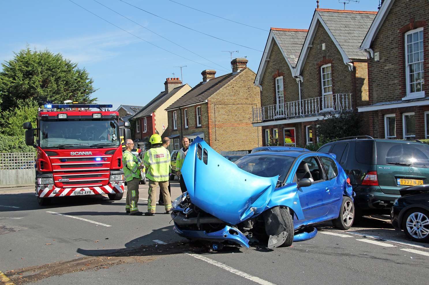 The scene of the crash in Saddleton Road