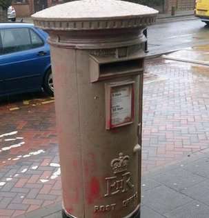 The post box was sprayed gold in West Kingsdown. Picture: Matt Walters
