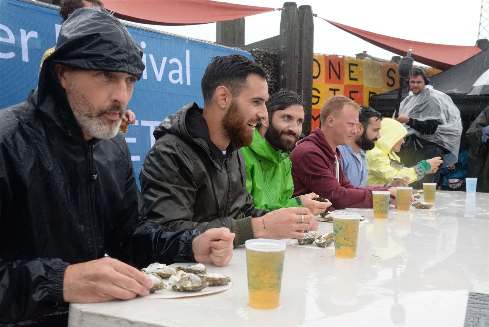The oyster eating competition took place despite the rain at last year's Whitstable Oyster Festival