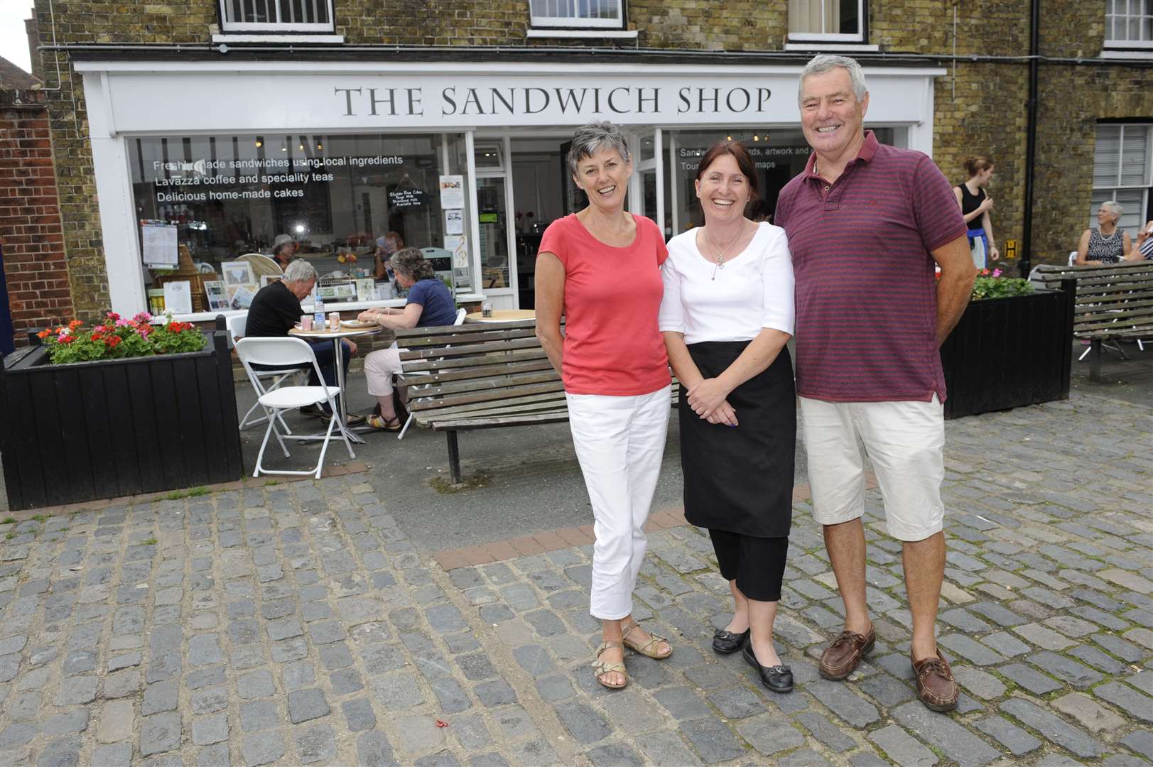 The Sandwich Shop manager Kathy Wilson and pictured with colleagues from the business