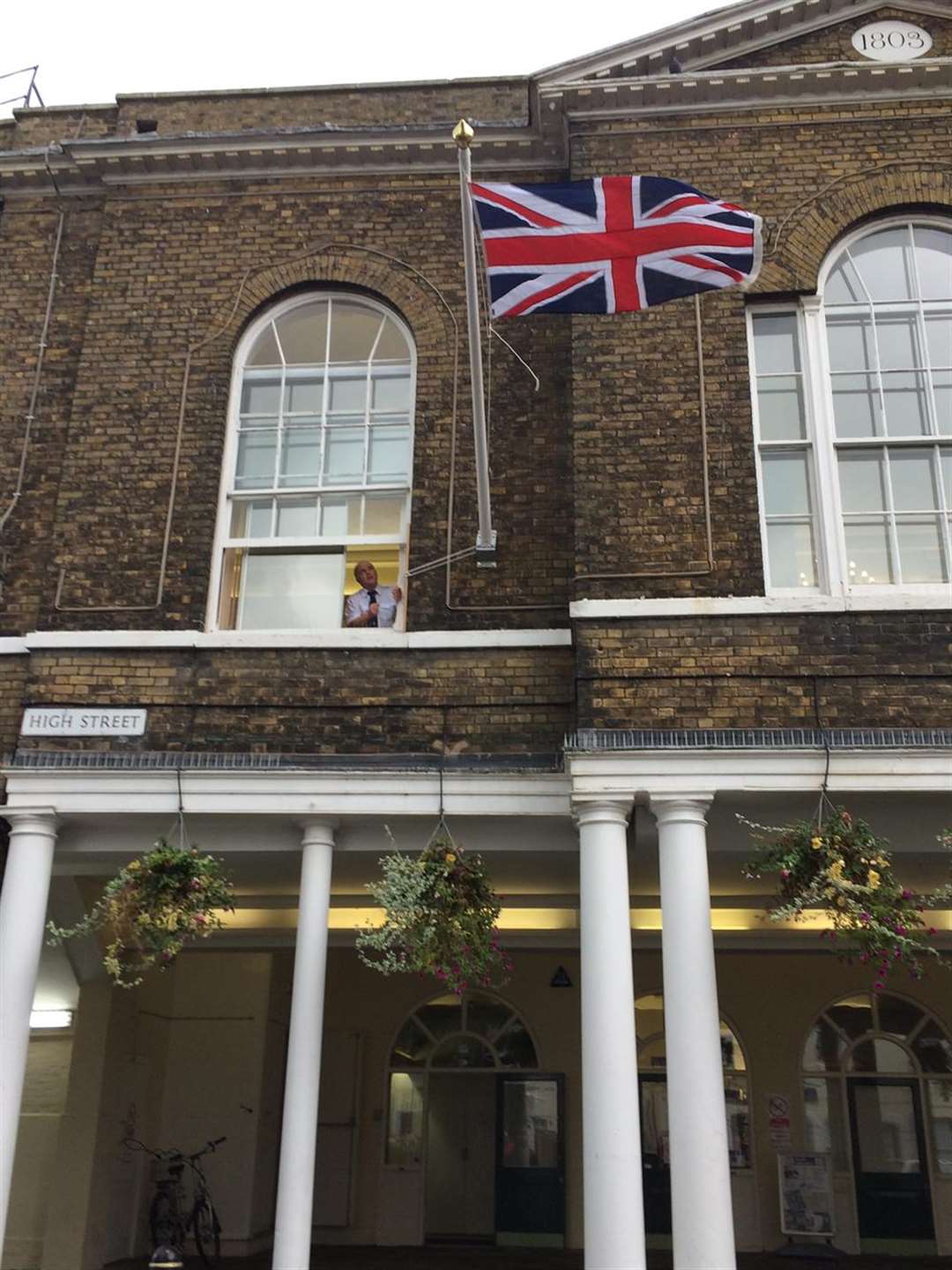The union flag now flies from Deal Town Hall Town