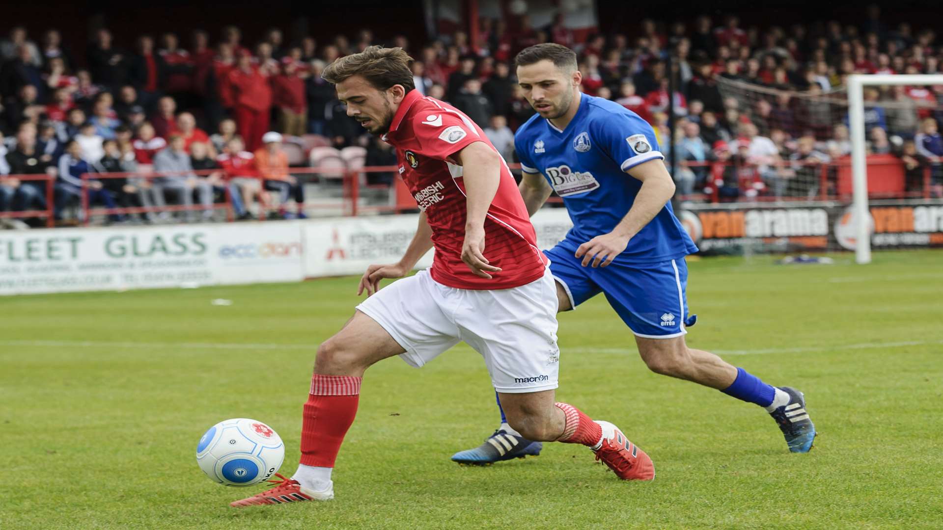 Ebbsfleet's Jack Powell shields the ball in the play-off final Picture: Andy Payton