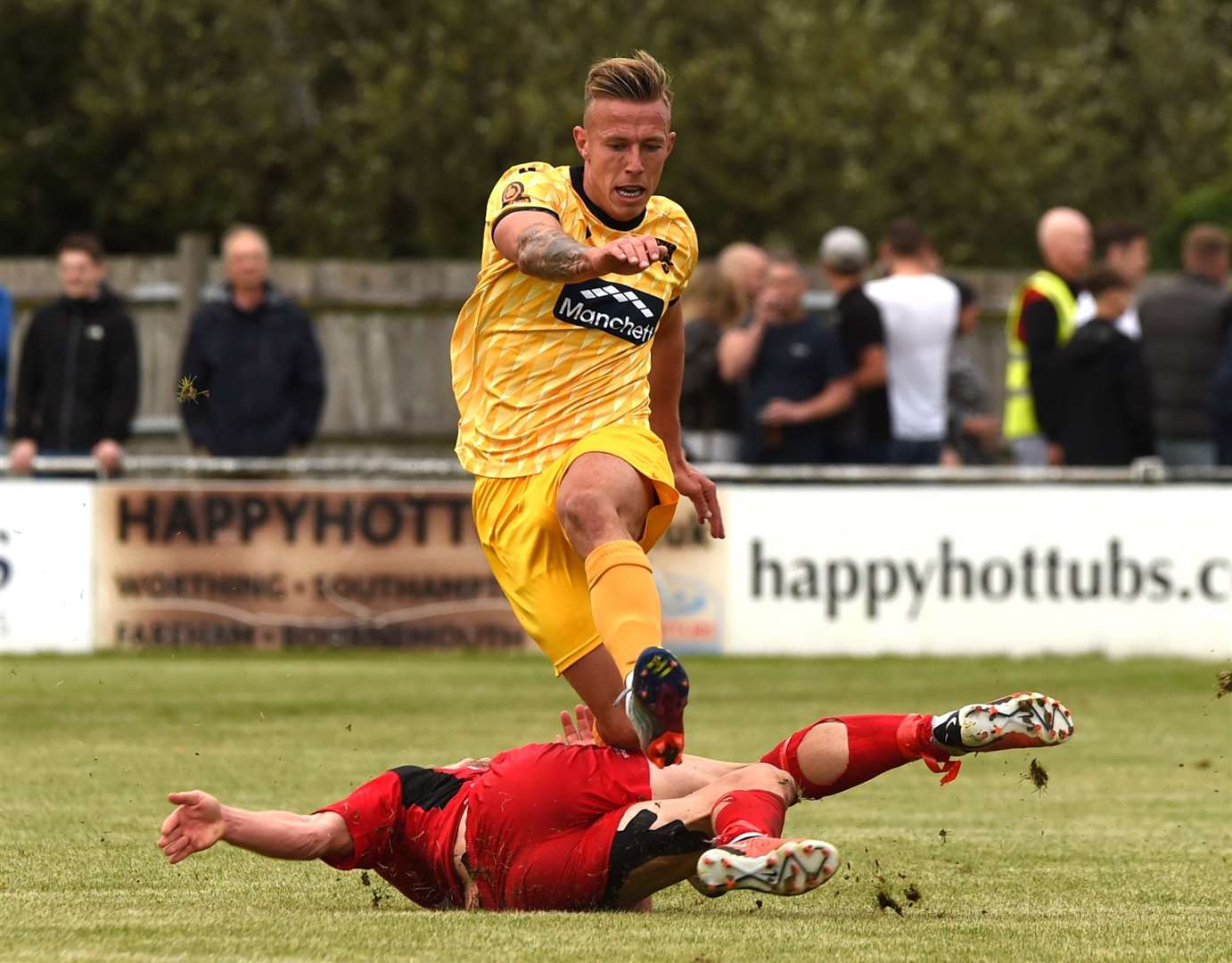 Sam Corne in action for Maidstone at Winchester. Picture: Steve Terrell