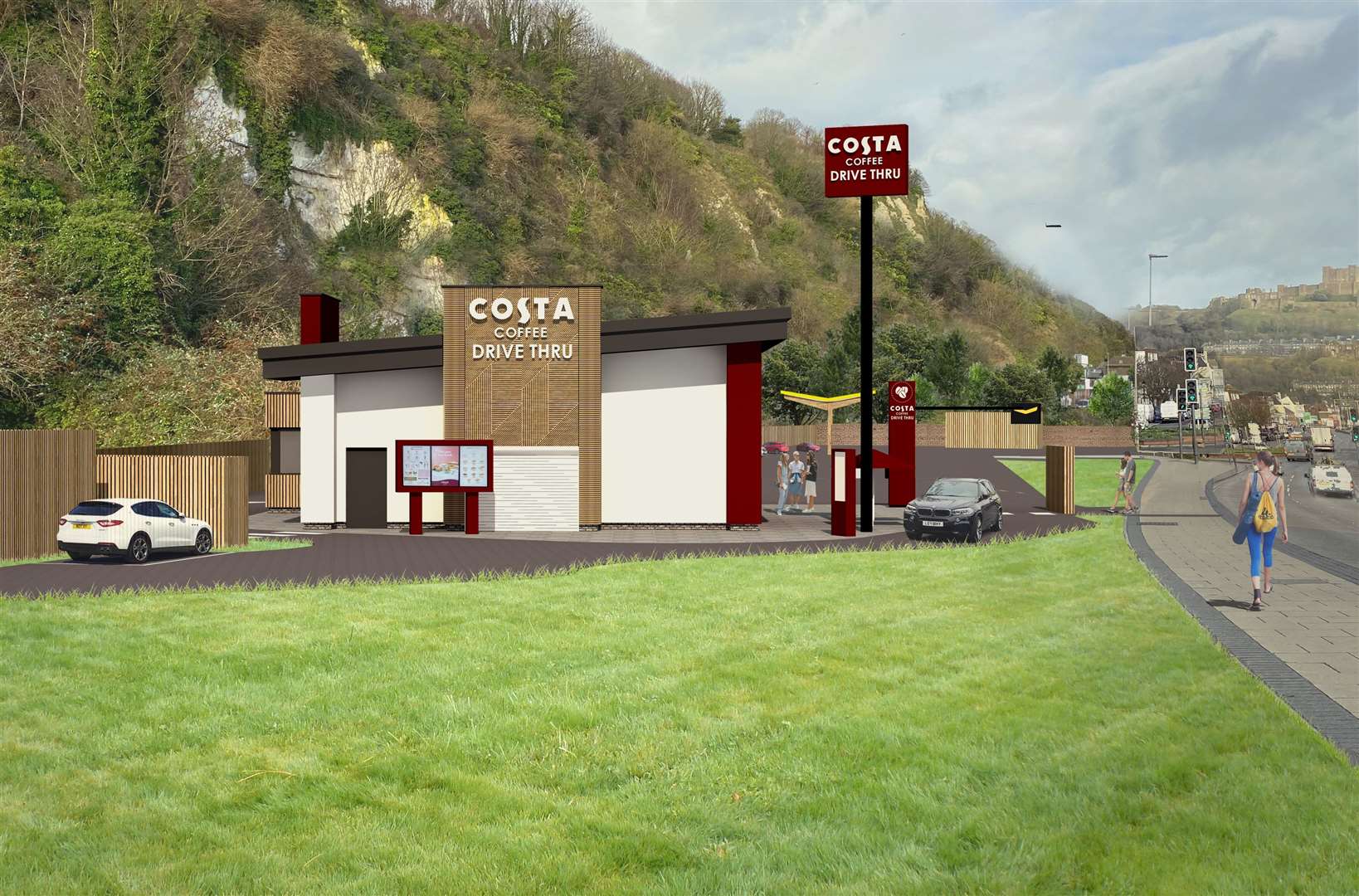 How the Costa Coffee drive-thru in Snargate Street will look