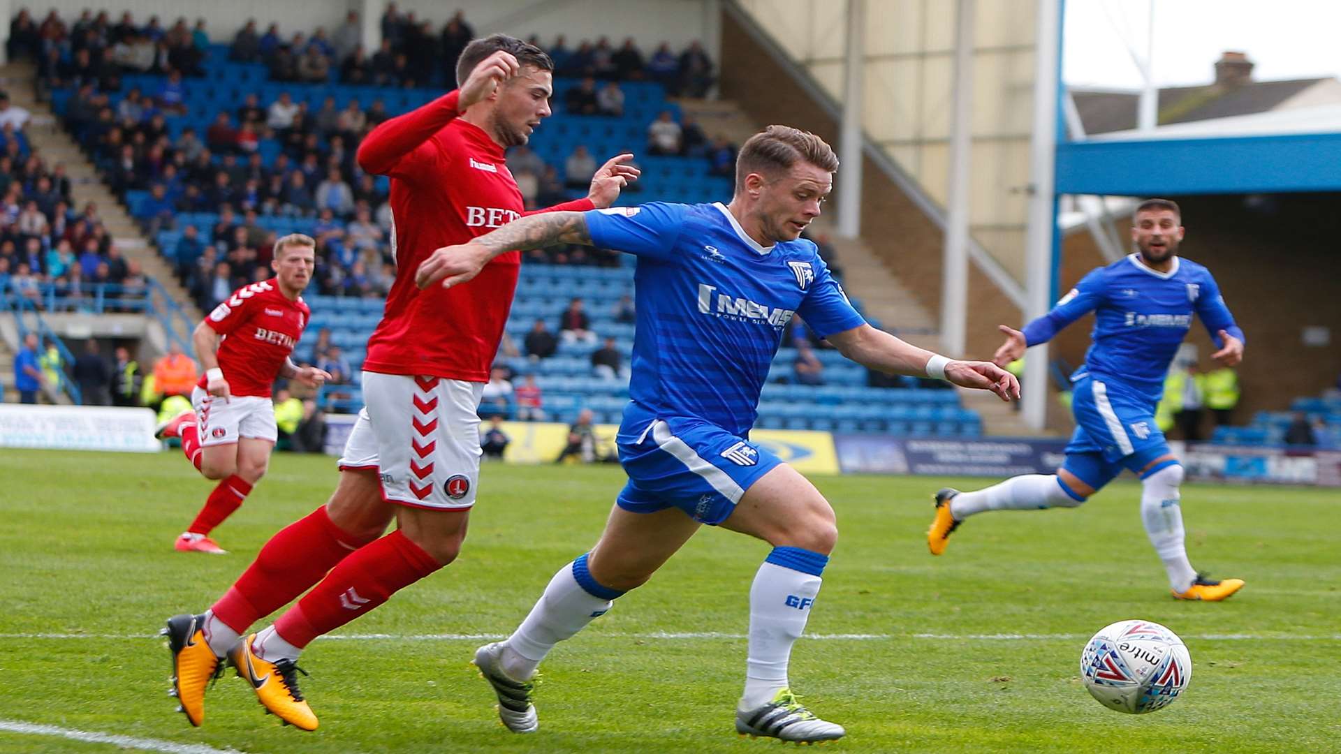 Mark Byrne makes progress as Gills go on the attack Picture: Andy Jones