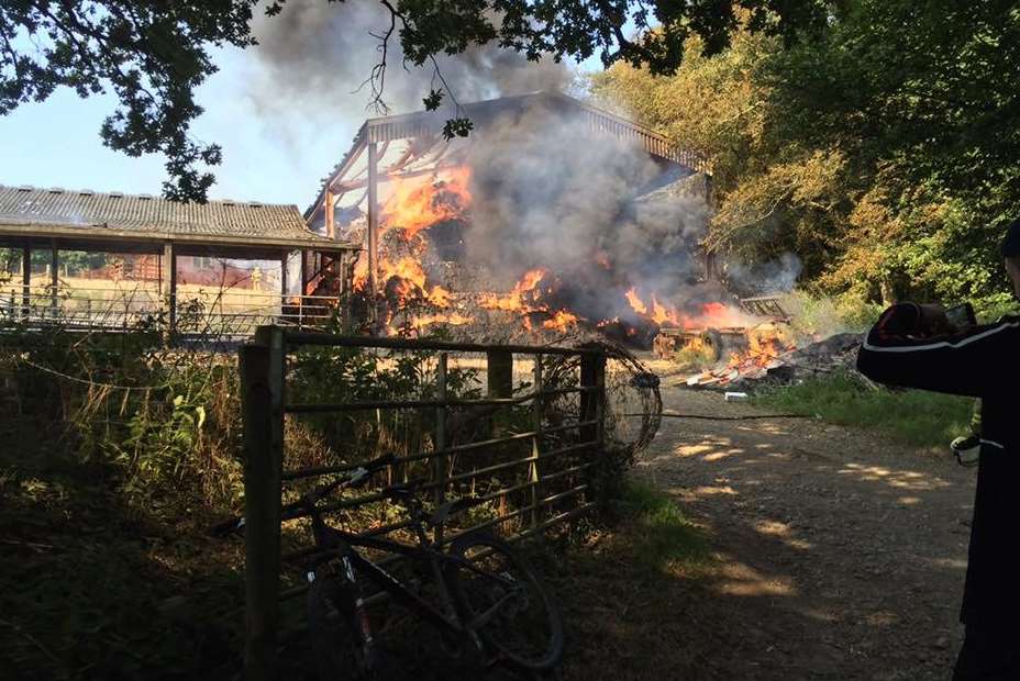At least 20 firefighters are at the scene in Attwaters Lane. Picture: Chris Levett