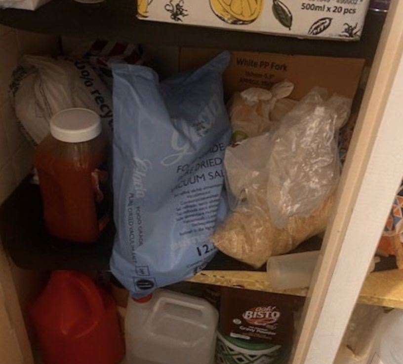Food was not being stored in sealed containers