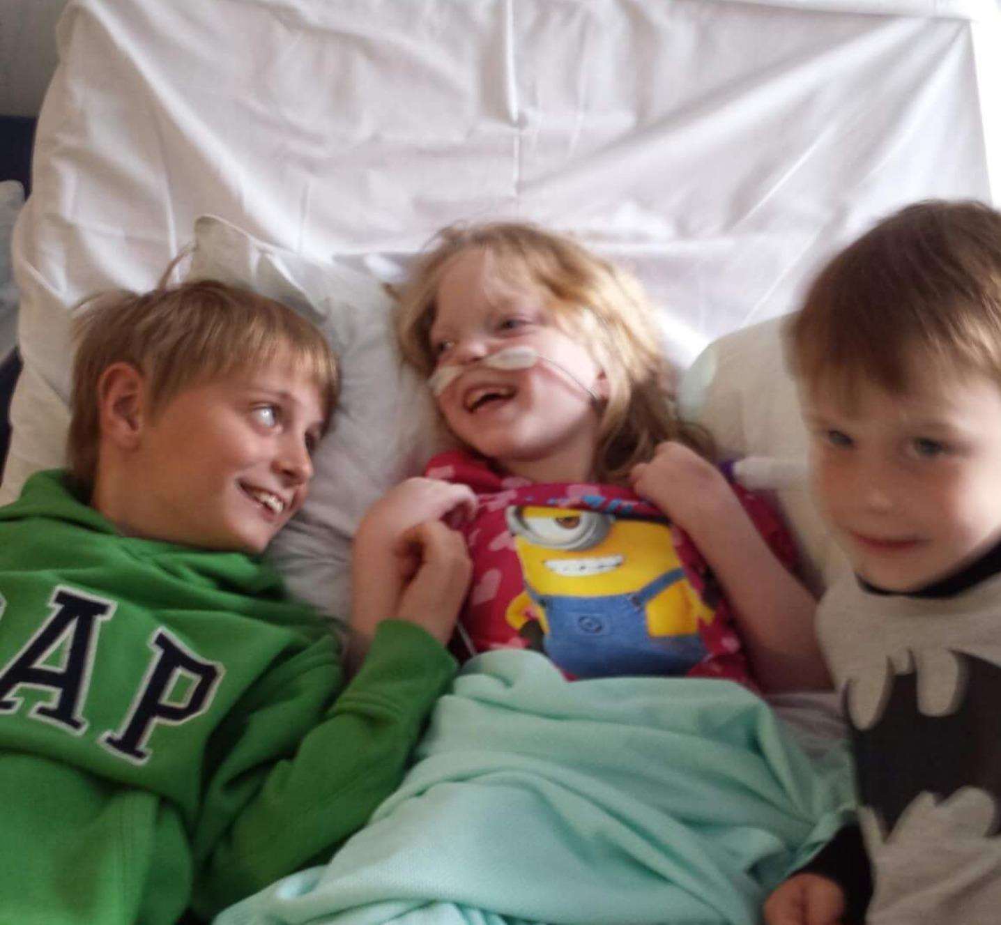 Lily with her brothers, Luke and Oliver
