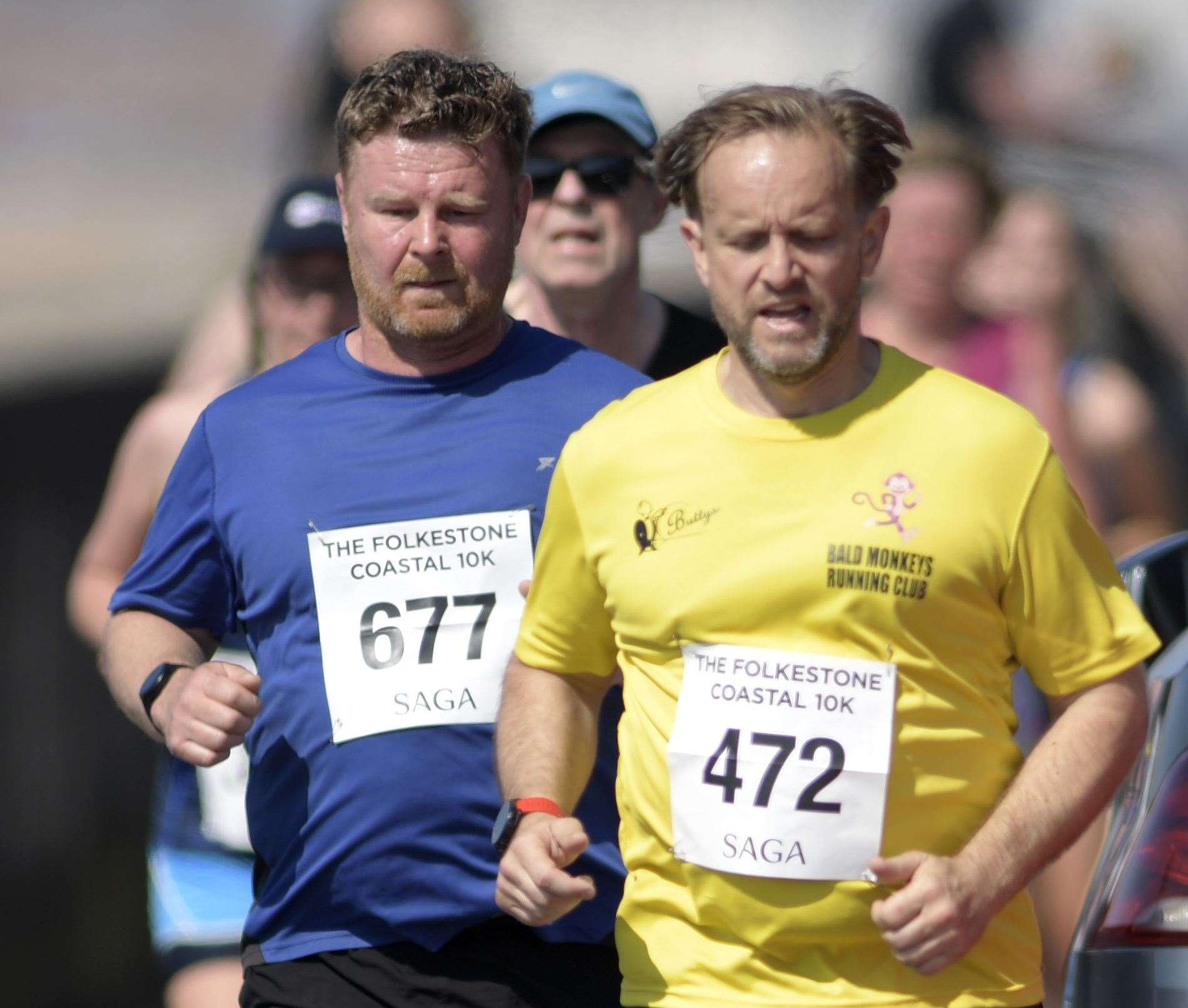 Simon Crossley (677) and Roy Atkins (Bald Monkeys Running Club Picture: Barry Goodwin