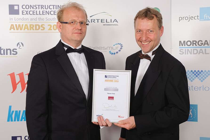 Steve Hale of the engineering firm Crofton has been highly commended in the Achiever of the Year category at the Constructing Excellence Awards