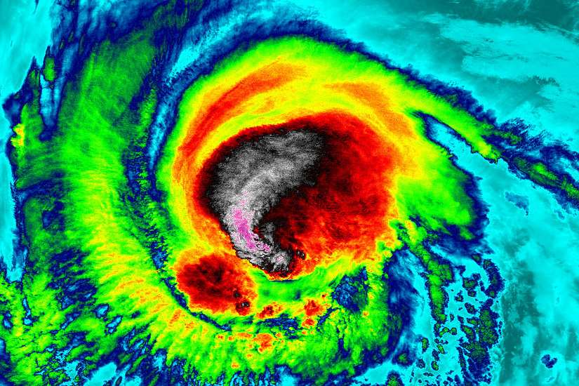 Hurricane Irma is currently passing through the British Virgin Islands towards Florida. Picture: Nasa