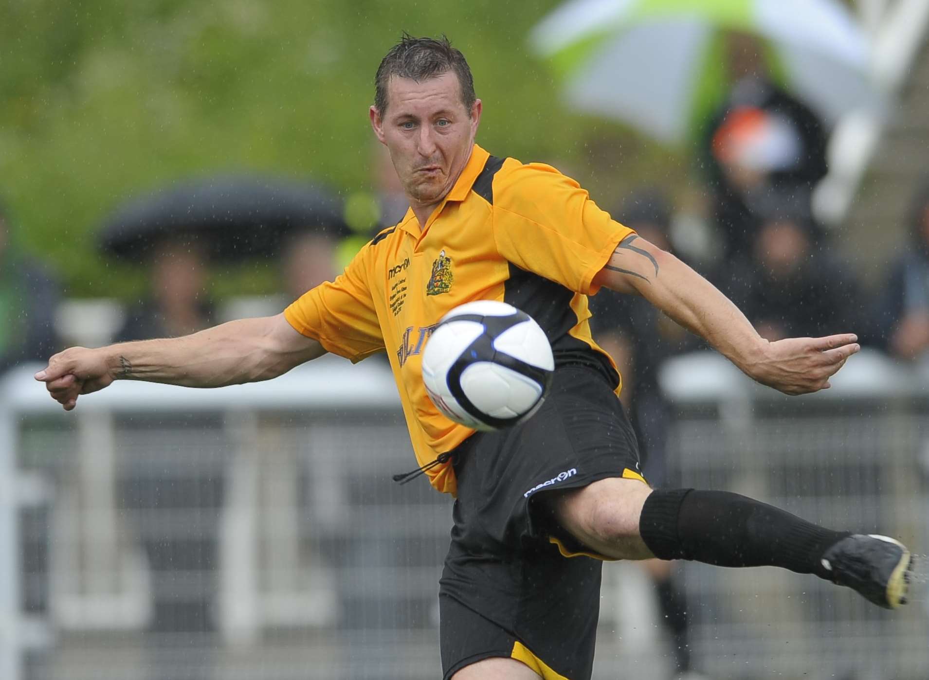 Shaun Welford scored Maidstone's first goal at the Gallagher Picture: Ady Kerry