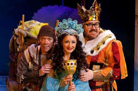 Spamalot stars (l to r) Todd Carty, Jessica Martin and Phill Jupitas