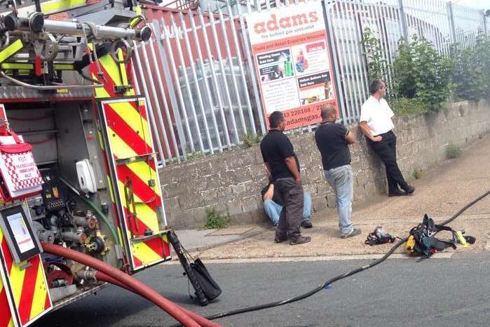 Fire crews were called to Adams Gas in Margate. Picture: @WilSanderson