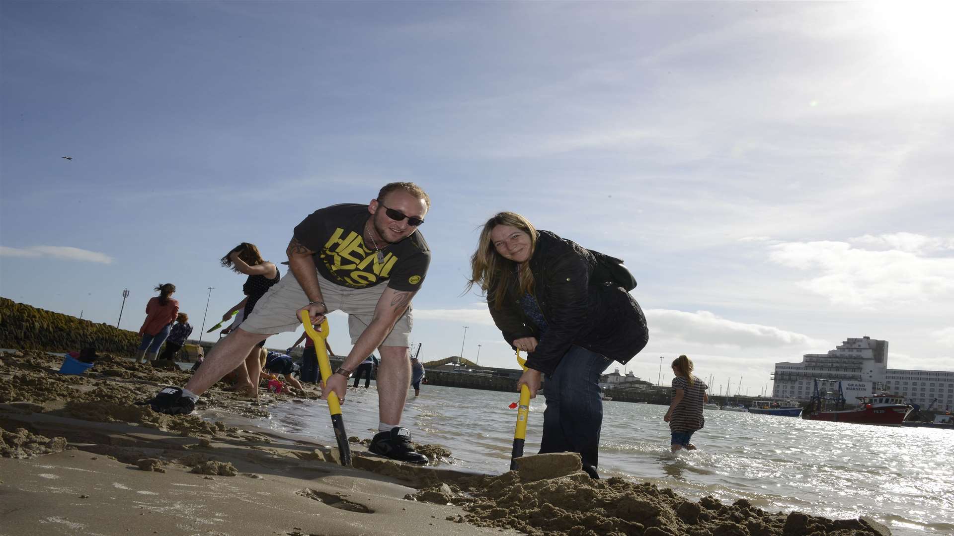 There's gold in that there beach - many people spent hours digging during the Triennial. Picture: Paul Amos