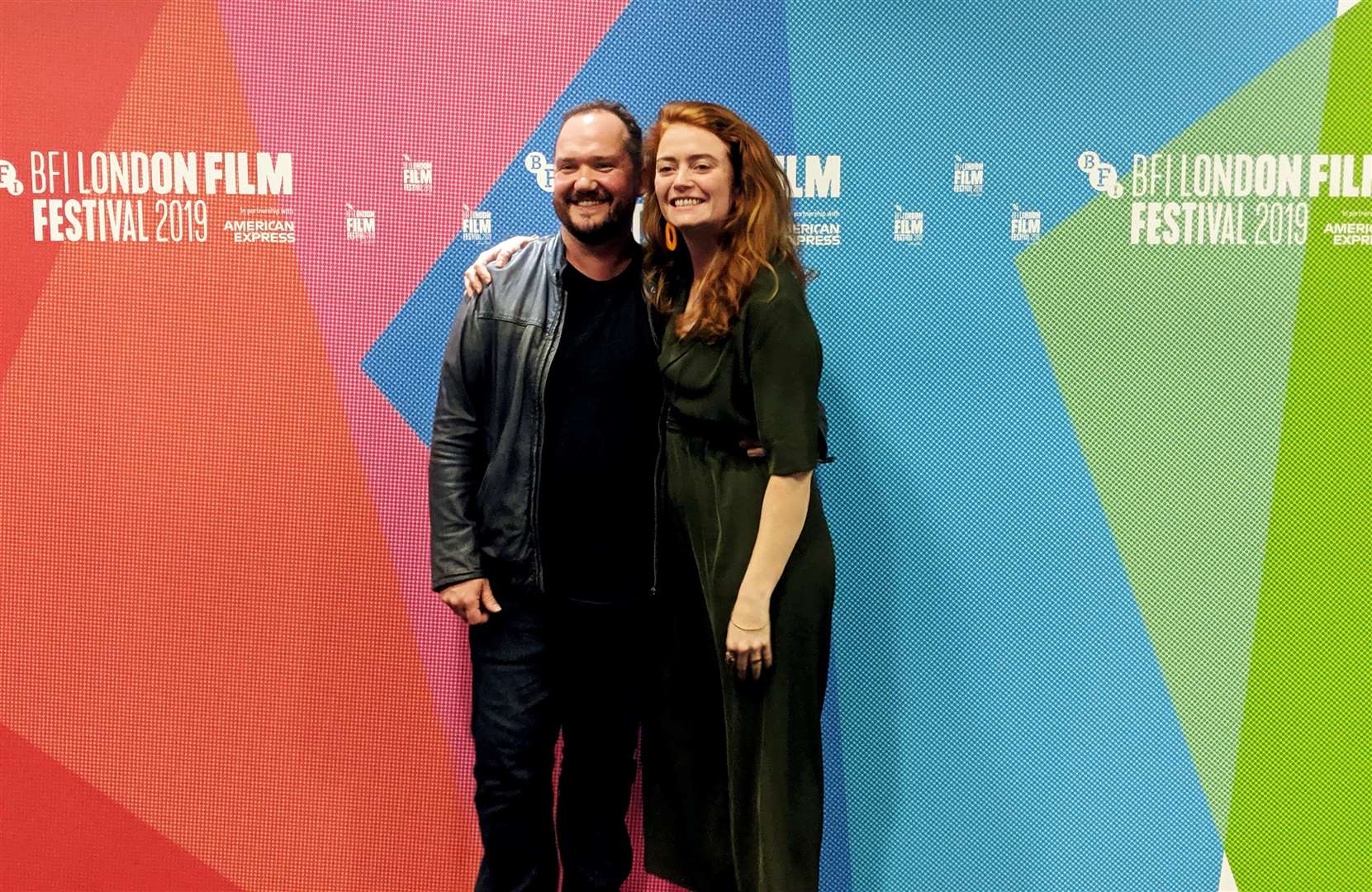 Phoebe with director Henry Blake at the County Lines screening at BFI London Film Festival. Picture: Phoebe Darling-Senner