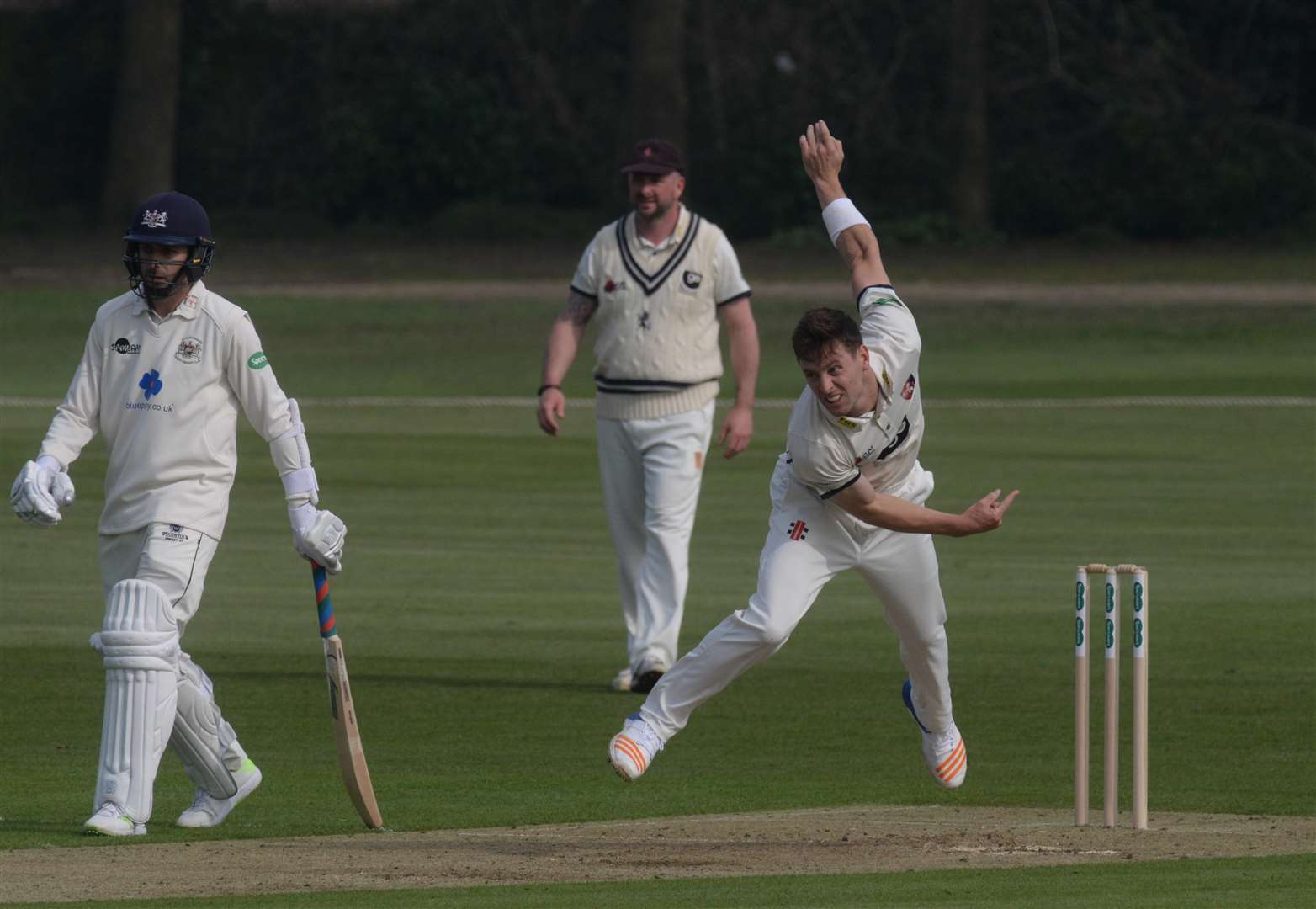 Matt Henry in Kent's opening Specsavers County Championship match with Gloucestershire. Picture: Chris Davey.