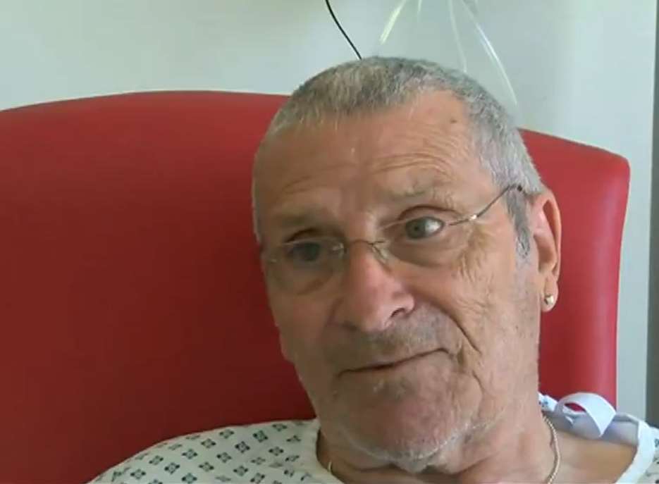 Jim Shaw, 73 narrowly escaped with his life after a pedestrian footbridge collapsed when it was hit by a lorry carrying a digger on the hard shoulder of the M20. Picture: BBC South East Today