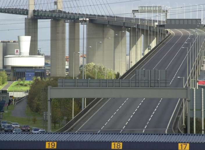 There's been an accident on the Dartford QE2 Bridge. Stock image