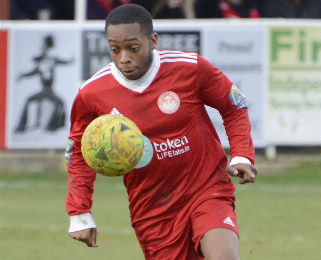 Hythe winger Kieron Campbell Picture: Paul Amos