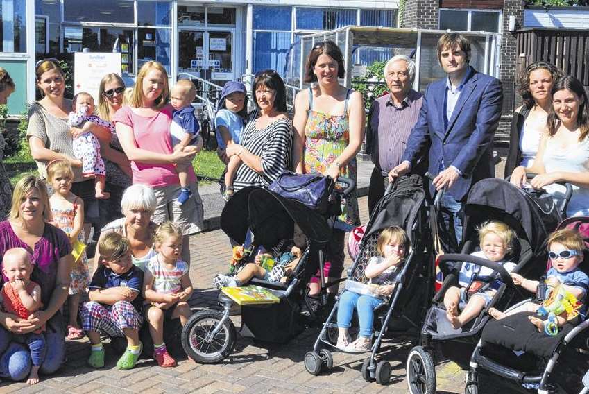 Parents in Whitstable were among those to protest against plans to close children's centres